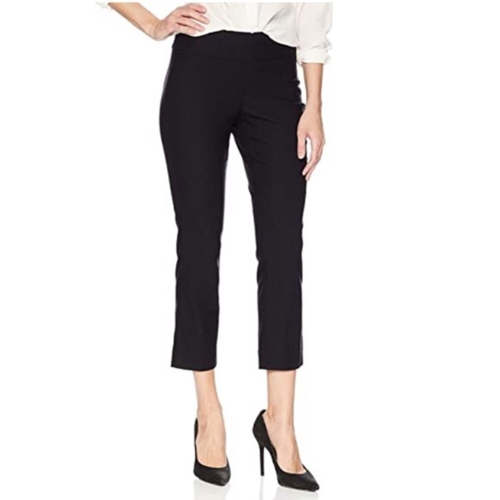 Ellen Tracy sz 8 black stretch tapered crop pants